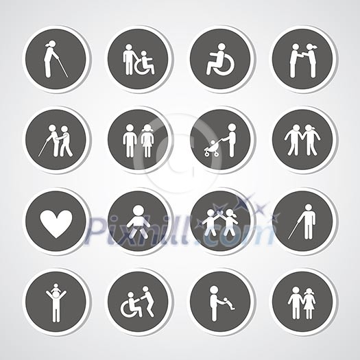 Family icon set for use 