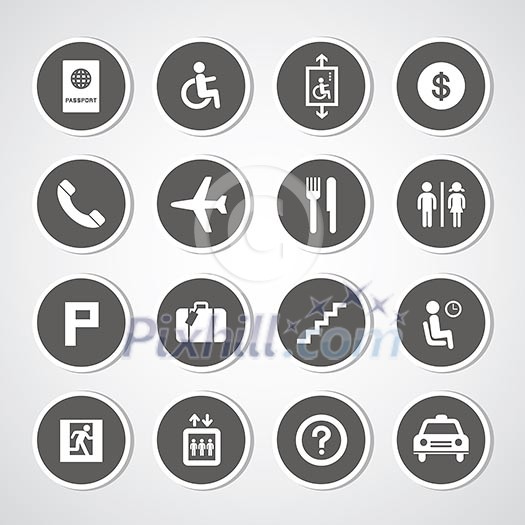 Airport icons set for use