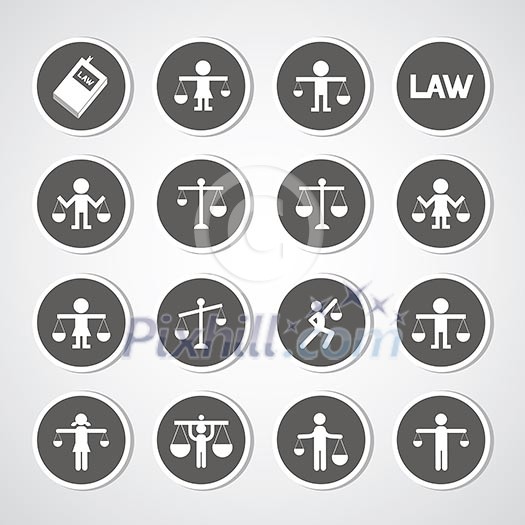 scales icon on gray background  