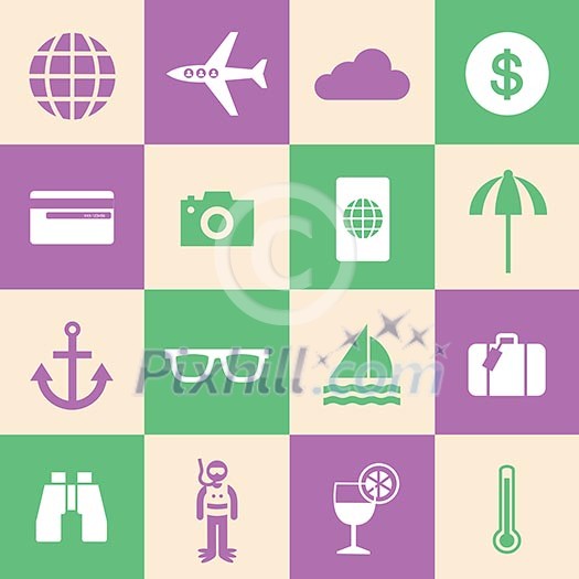 tourism symbol in summer for use tourism symbol in summer for use