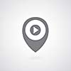 play button pointer symbol  on gray background 