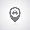 Taxi symbol pointer on gray background 