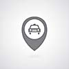 Taxi symbol pointer on gray background 