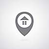home symbol pointer on gray background 