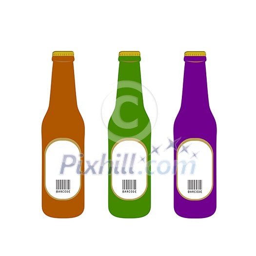 two bottle of beer with bar code two bottle of beer with bar code