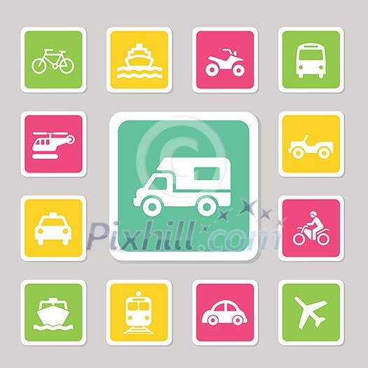 Icon Set Traffic on  Isolated white background