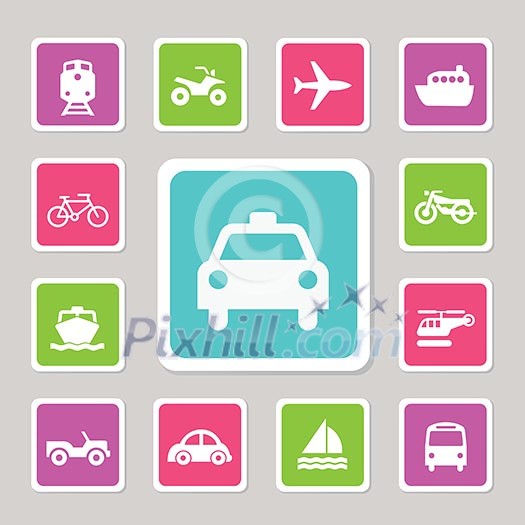 Icon Set Traffic on  Isolated white background