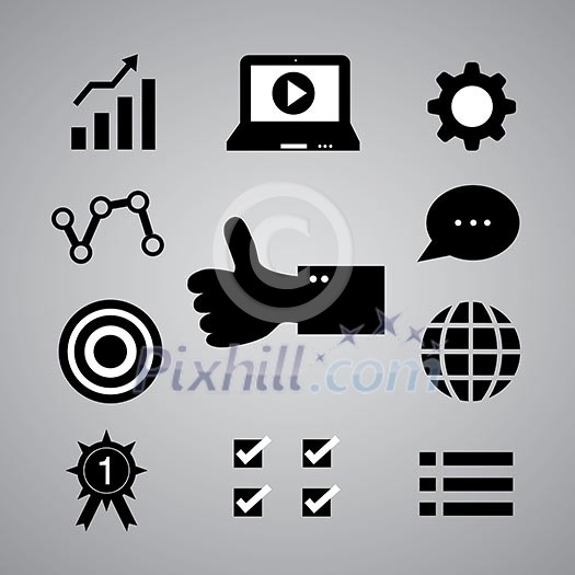internet marketing symbol on gray background