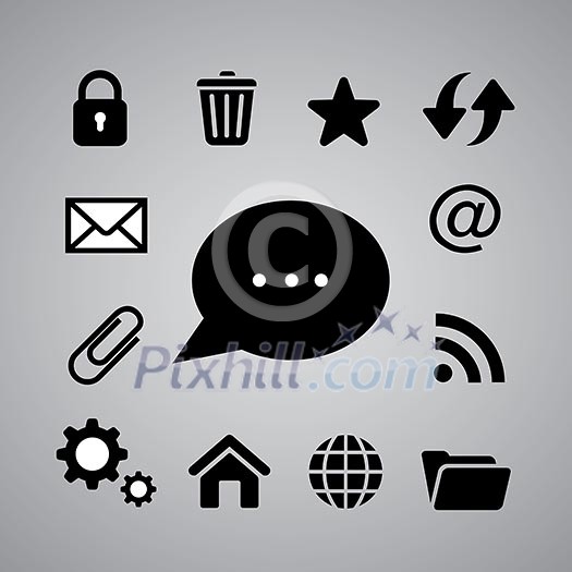 technology symbol on gray background