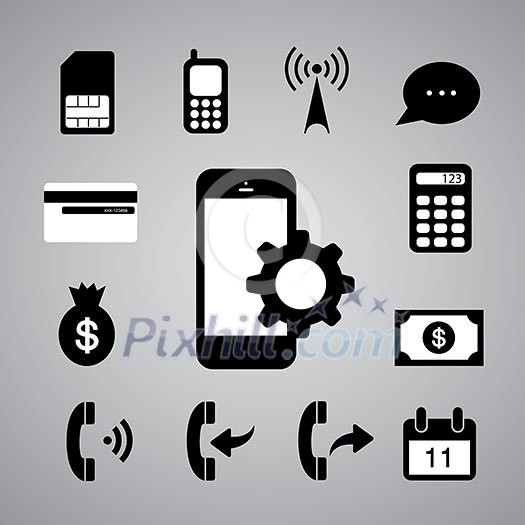 technology symbol on gray background