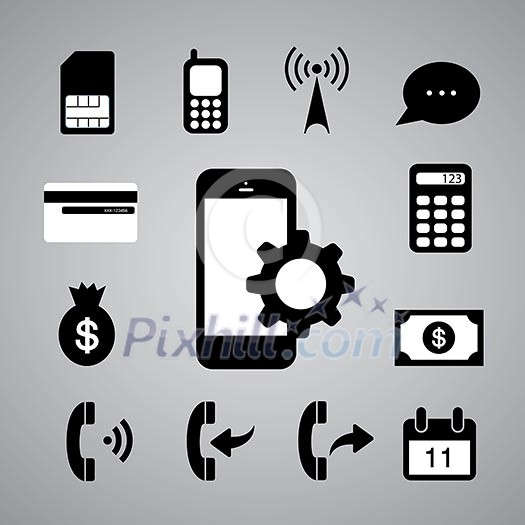 technology symbol on gray background technology symbol on gray background