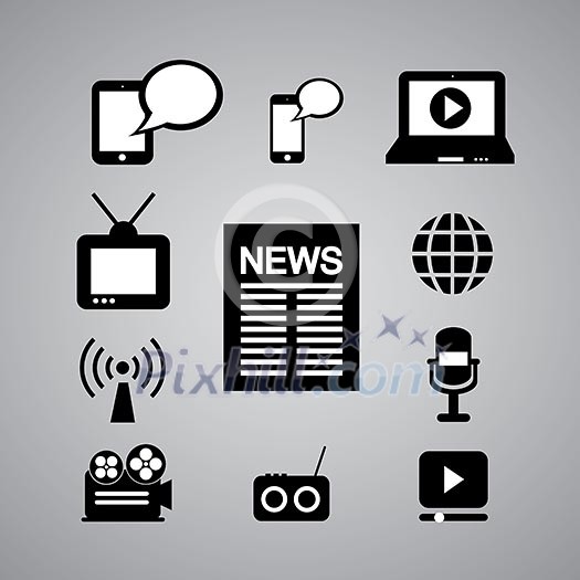 media symbol on gray background media symbol on gray background