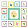 icon acessories set for baby