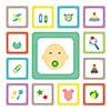 icon acessories set for baby