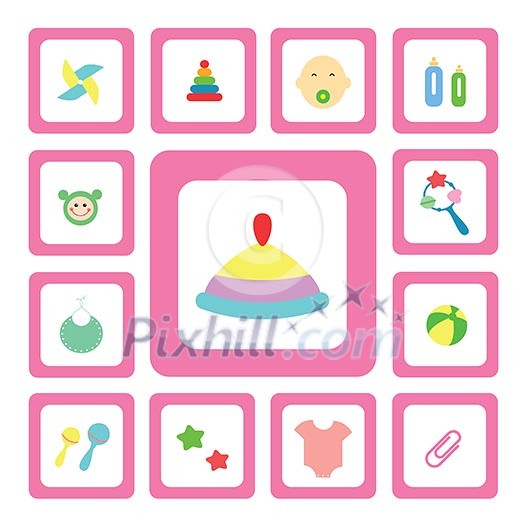 icon acessories set for baby icon acessories set for baby