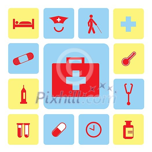 icons hospital set from Illustration