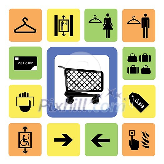 shopping mall icons set 2 from Illustration