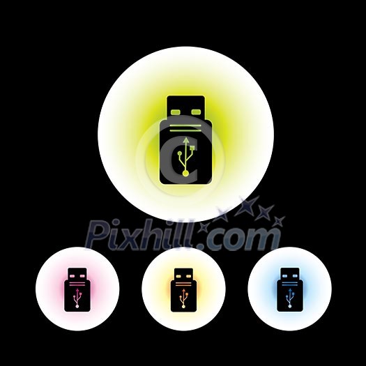 icon set in black background for use icon set in black background for use