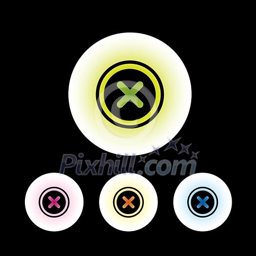 icon set in black background for use icon set in black background for use