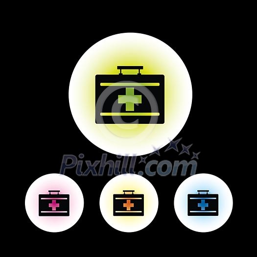 icon set in black background for use