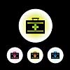 icon set in black background for use