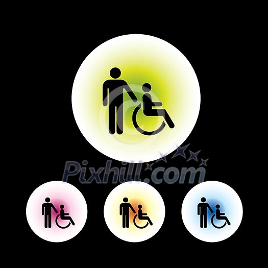 icon set in black background for use