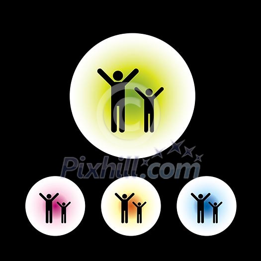 icon set in black background for use icon set in black background for use