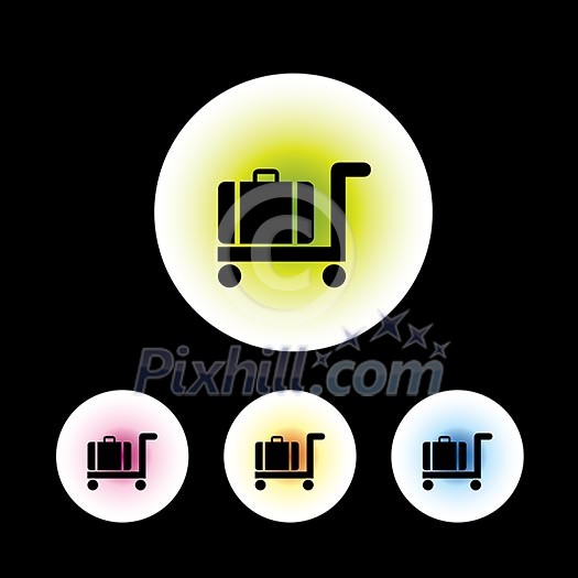 icon set in black background for use icon set in black background for use