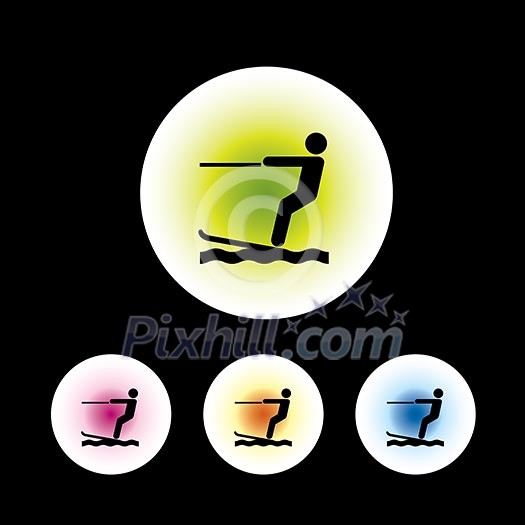 icon set in black background for use icon set in black background for use