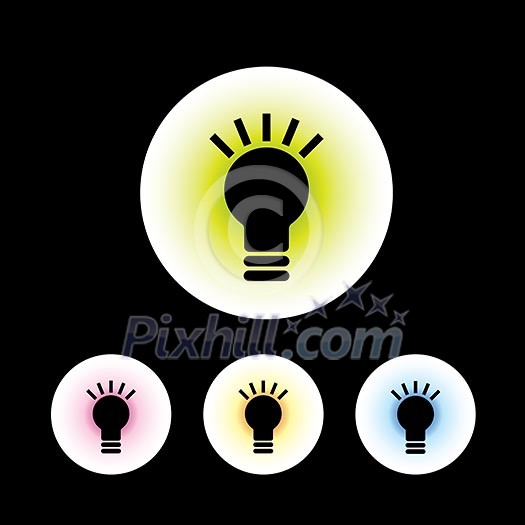 icon set in black background for use icon set in black background for use