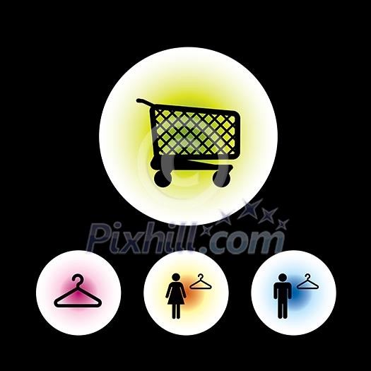 icon set in black background for use icon set in black background for use