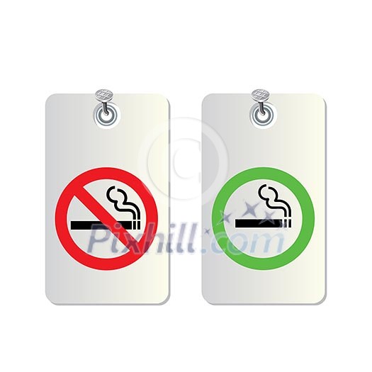 No smoking and Smoking area labels