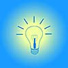 light bulb idea on blue background