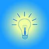 light bulb idea on blue background