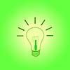 light bulb idea on green background