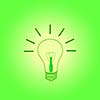 light bulb idea on green background