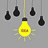 light bulb idea on blue background