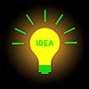 light bulb idea on blue background