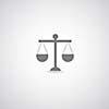 scales of justice on gray background