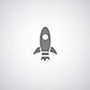 rocket symbol  on gray background