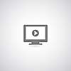 symbol computer and play button on gray background
