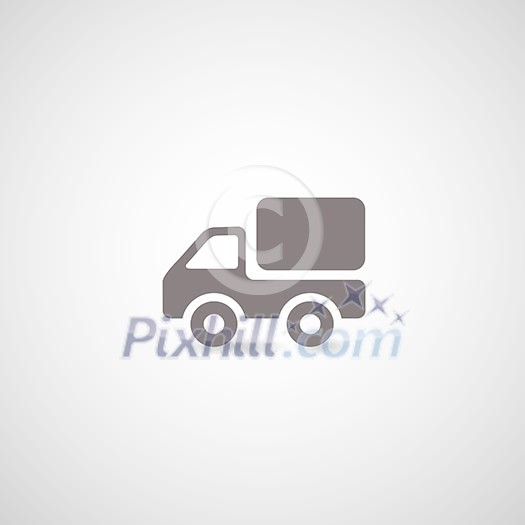  truck symbol on gray background