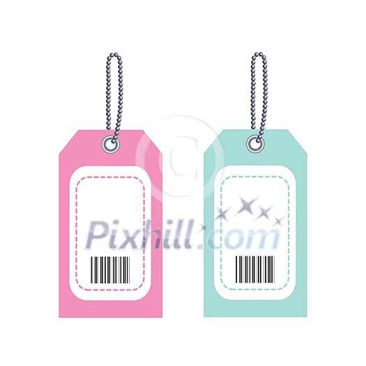 Tag barcodes on white background