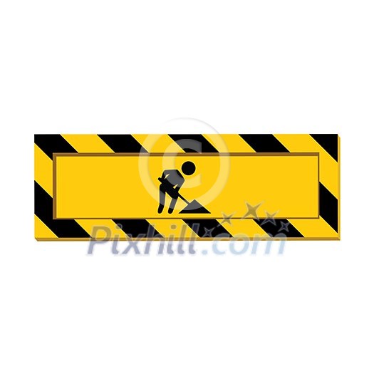 Vector sign under construction on white background