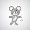 mouse vector cartoon on gray background
