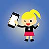 businesswoman and technology vector cartoon style