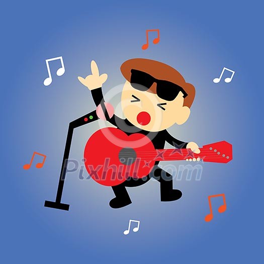 singer star vector cartoon style singer star vector cartoon style