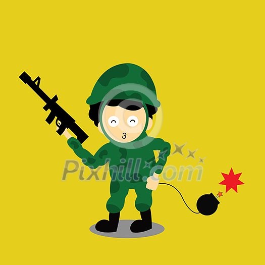 Soldier vector cartoon style for use Soldier vector cartoon style for use