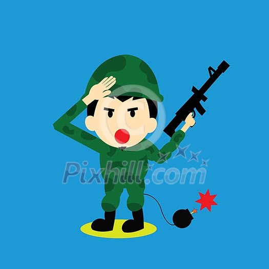 Soldier vector cartoon style for use Soldier vector cartoon style for use