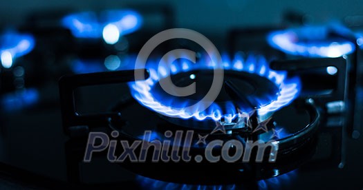 FLames of gas stove (shallow DOF)